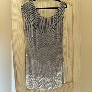 Alice and olive 100 percent silk beaded mini dress
